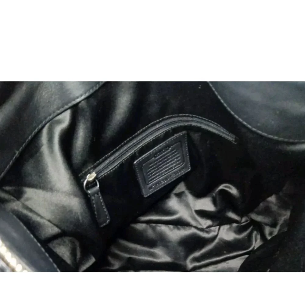 Coach Ashley Dotted Op Art Jacquard Hippie Handbag Black & Khaki F20088